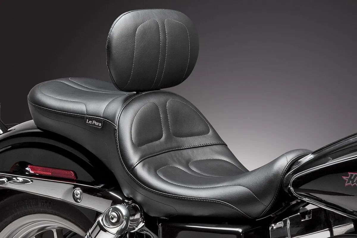 Le Pera Maverick Seat - Black Vinyl - For Harley Davidson