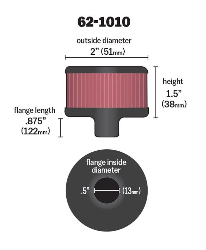 K&n Crankcase Vent Filter - 2" Diameter