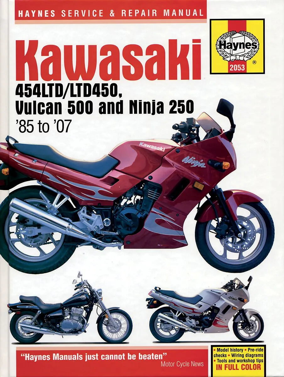 Haynes Repair Manual for Kawasaki Ninja EX250R Vulcan 500