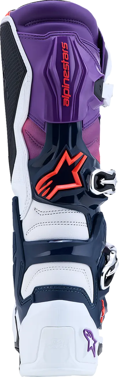 Alpinestars Tech 7 Boots Purple Blue Fluorescent Blue Fluo Red