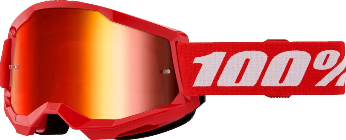 100% Strata 2 Goggle Red Mirror Red