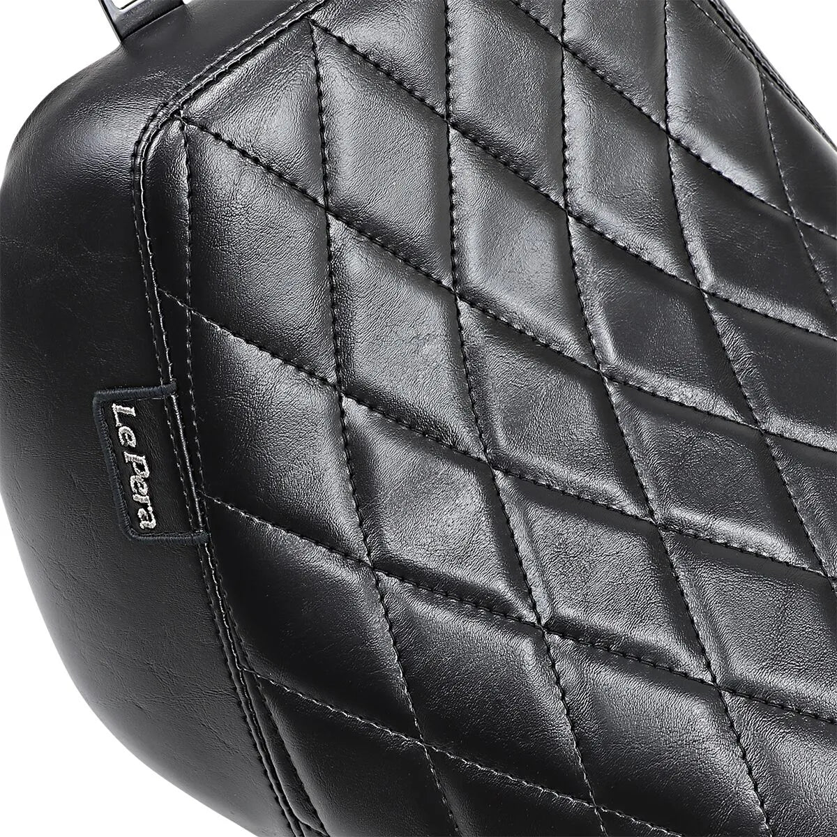 Le Pera Bare Bones Solo Seat - Black Diamond Stitch - For Harley Davidson
