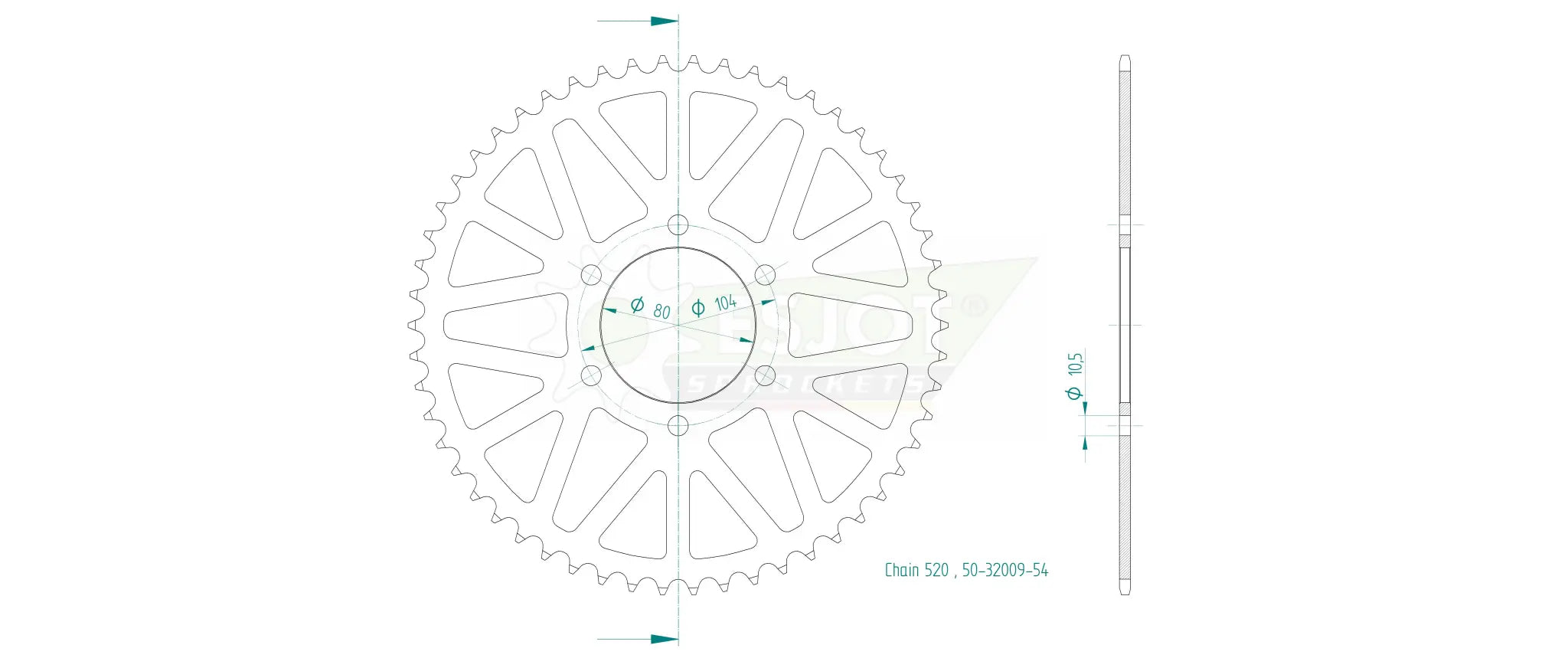 Esjot 520 Steel Rear Sprocket