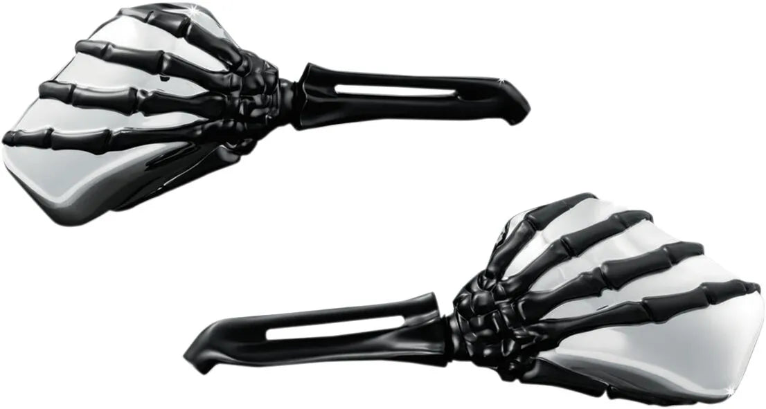 Kuryakyn Skeleton Hand Mirrors - Chrome/black