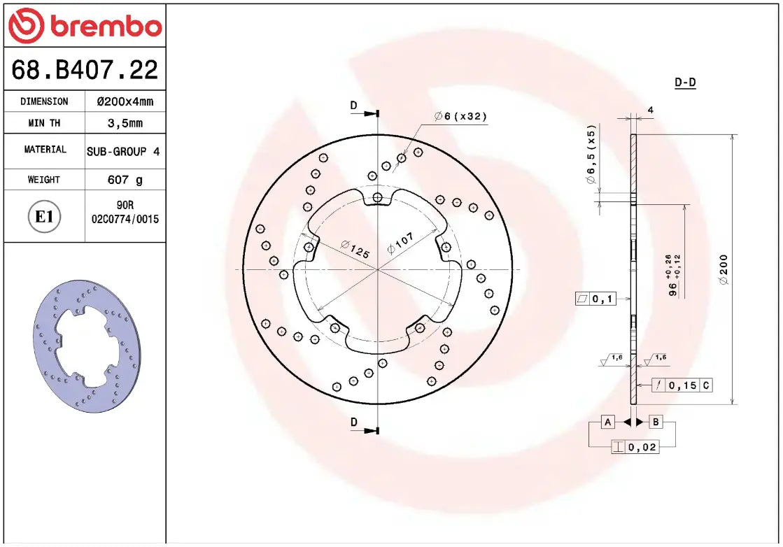 Brembo Serie Oro Brake Rotor Fixed Prime Line - Front