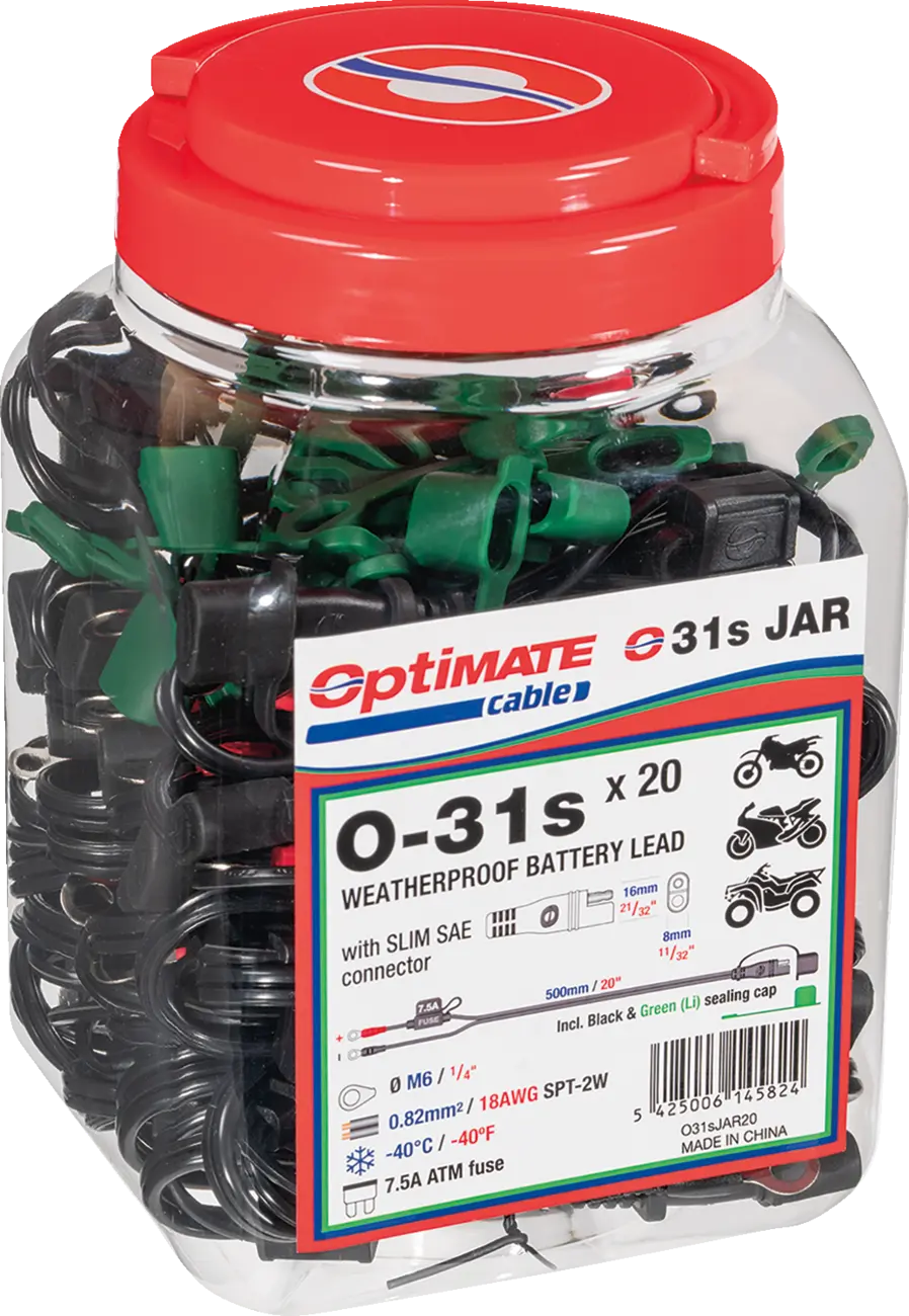 Tecmate OptiMate O-31S Lithium Battery Lead 1/4" SAE 20"