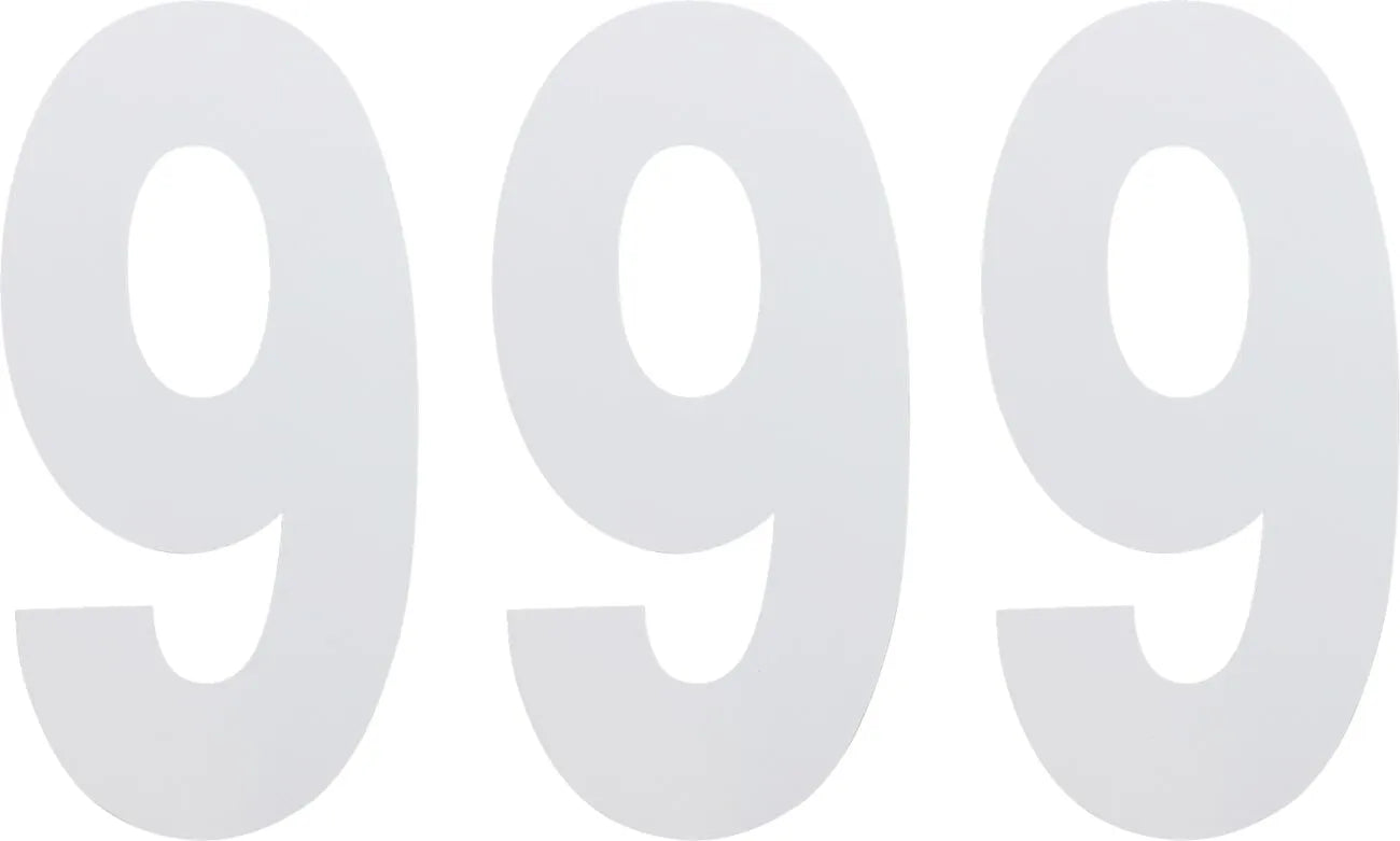 Factory Effex Standard Numbers - White Number 9