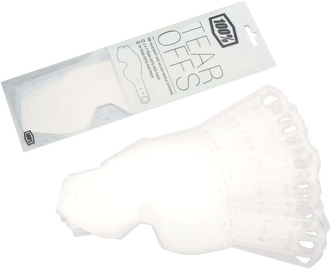100% Racecraft Accuri Strata Goggle Tear-Offs Standard 20-Pack