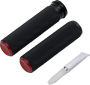 Arlen Ness Knurled Grips - Black/red