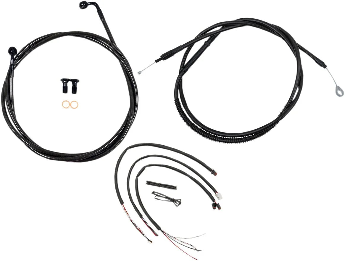 La Choppers Midnight Braided Cable/Brake Line Kit for 12"-14"