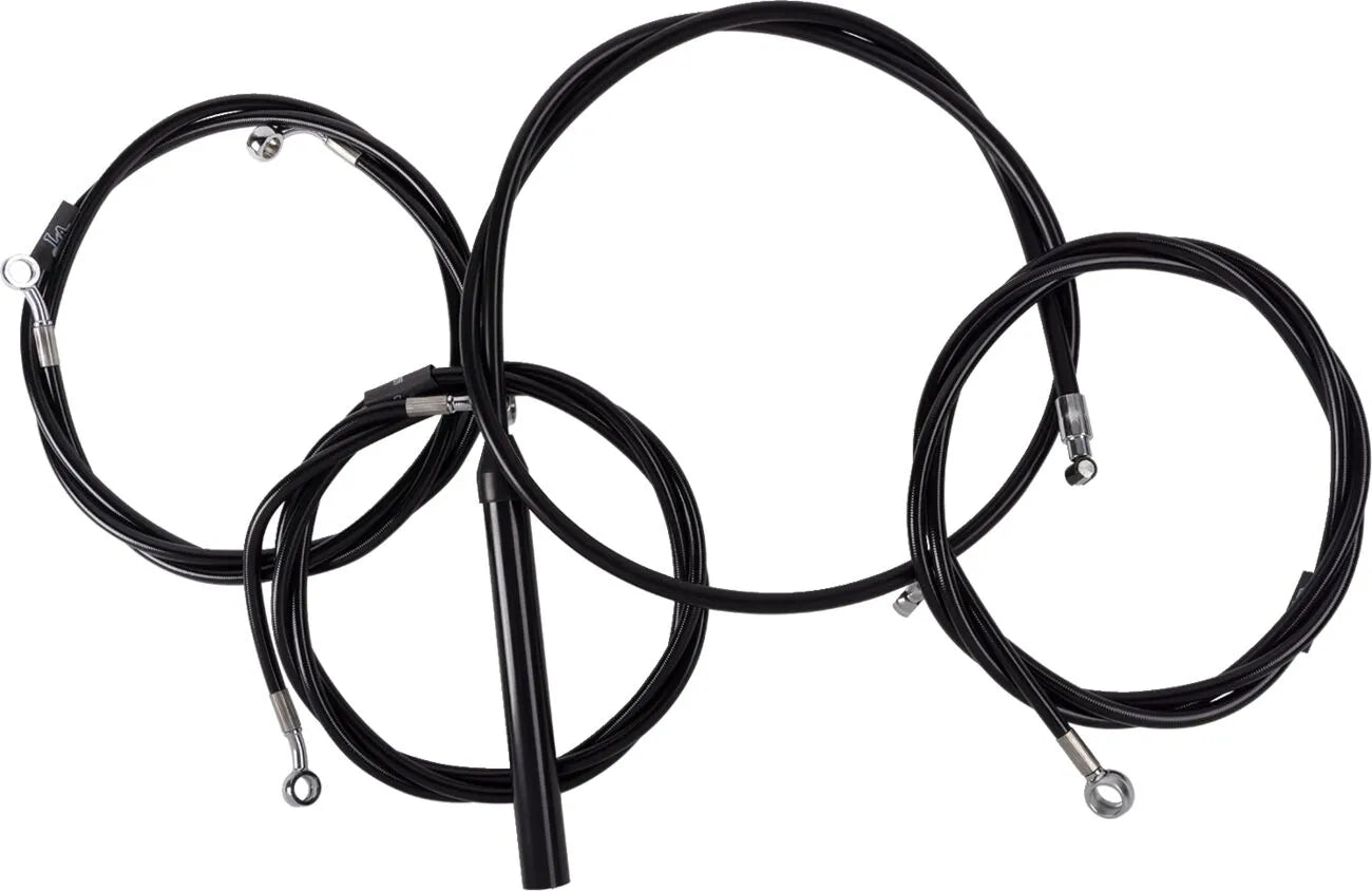 La Choppers Black Vinyl Braided Handlebar Cable Kit