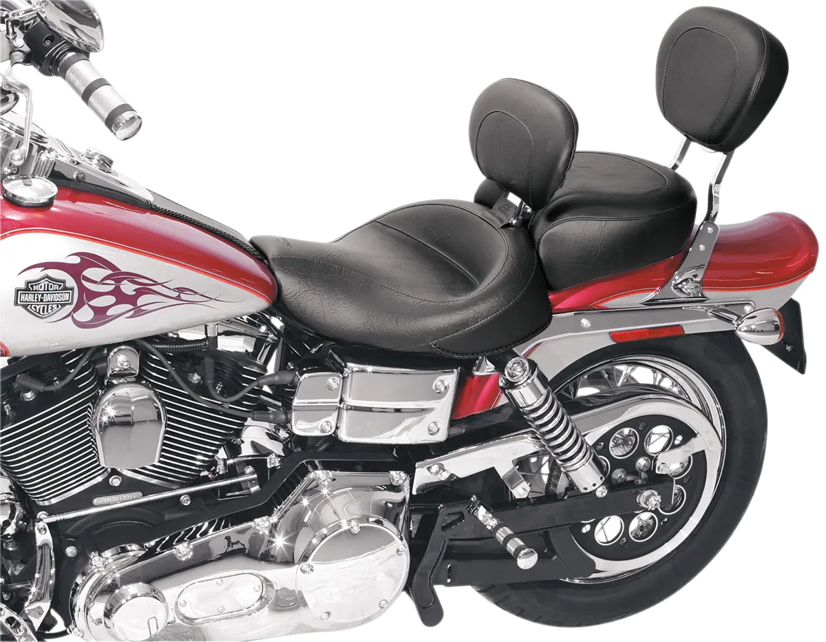 Mustang Wide Solo Seat With Removable Backrest - For Harley Davidson
