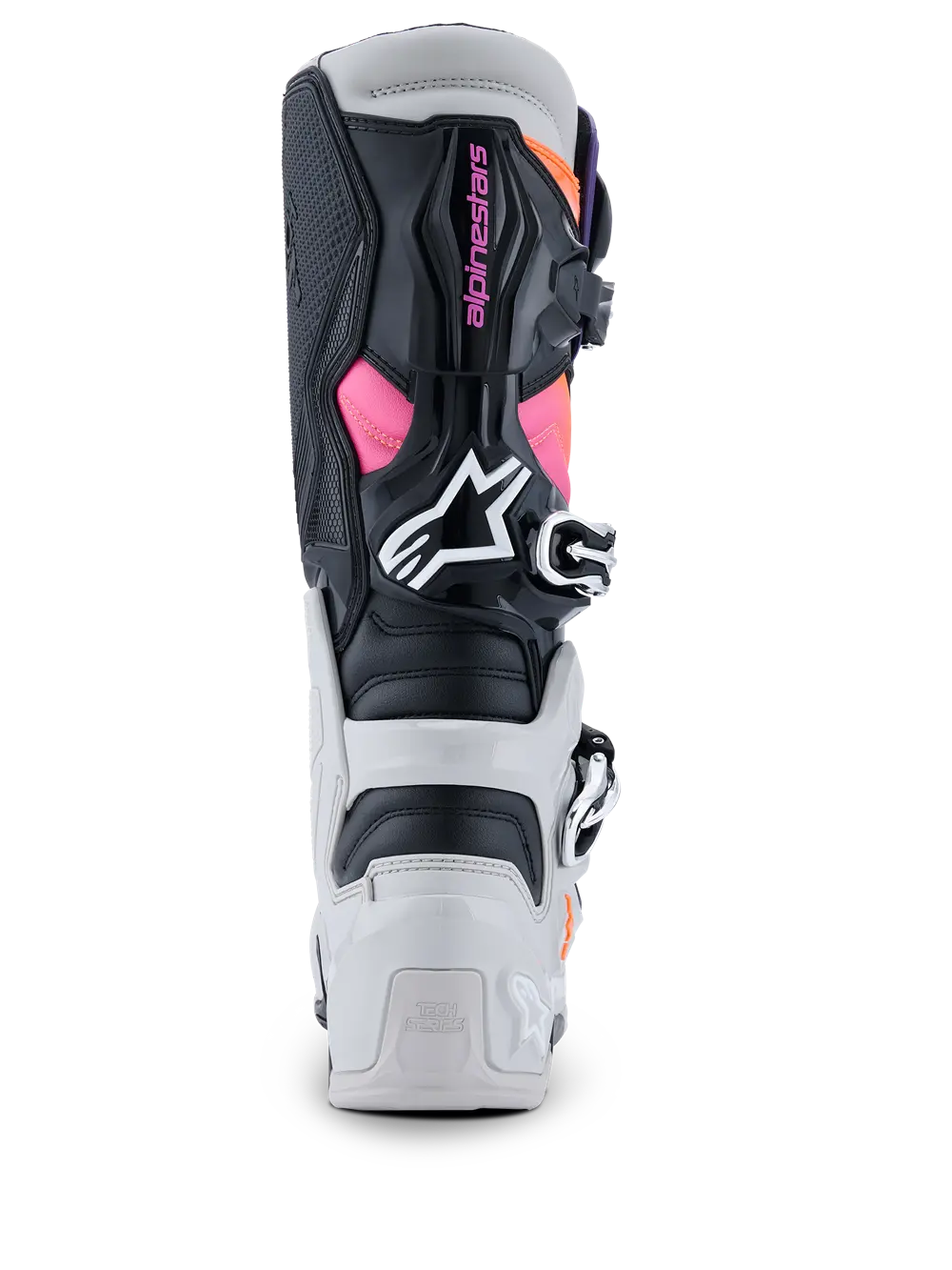 Alpinestars Tech 7 Boots Black Light Gray Orange Fluo Magenta
