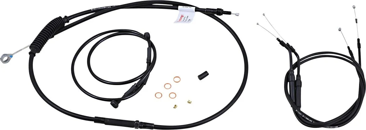 Burly Brand Jail Bar Cable Kit 10" T-Bars Harley XL 2004-2006