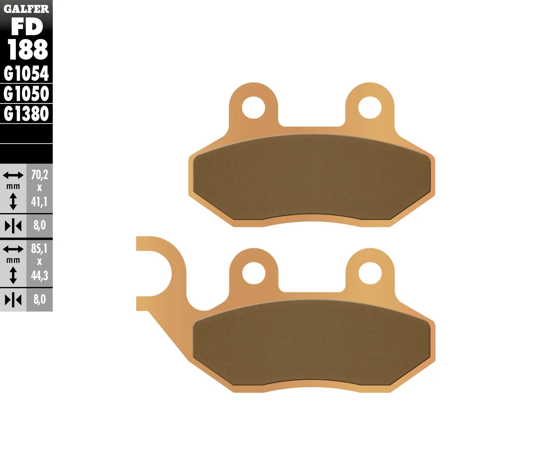 Galfer Hh Sintered Brake Pads For Motorcycle - Front