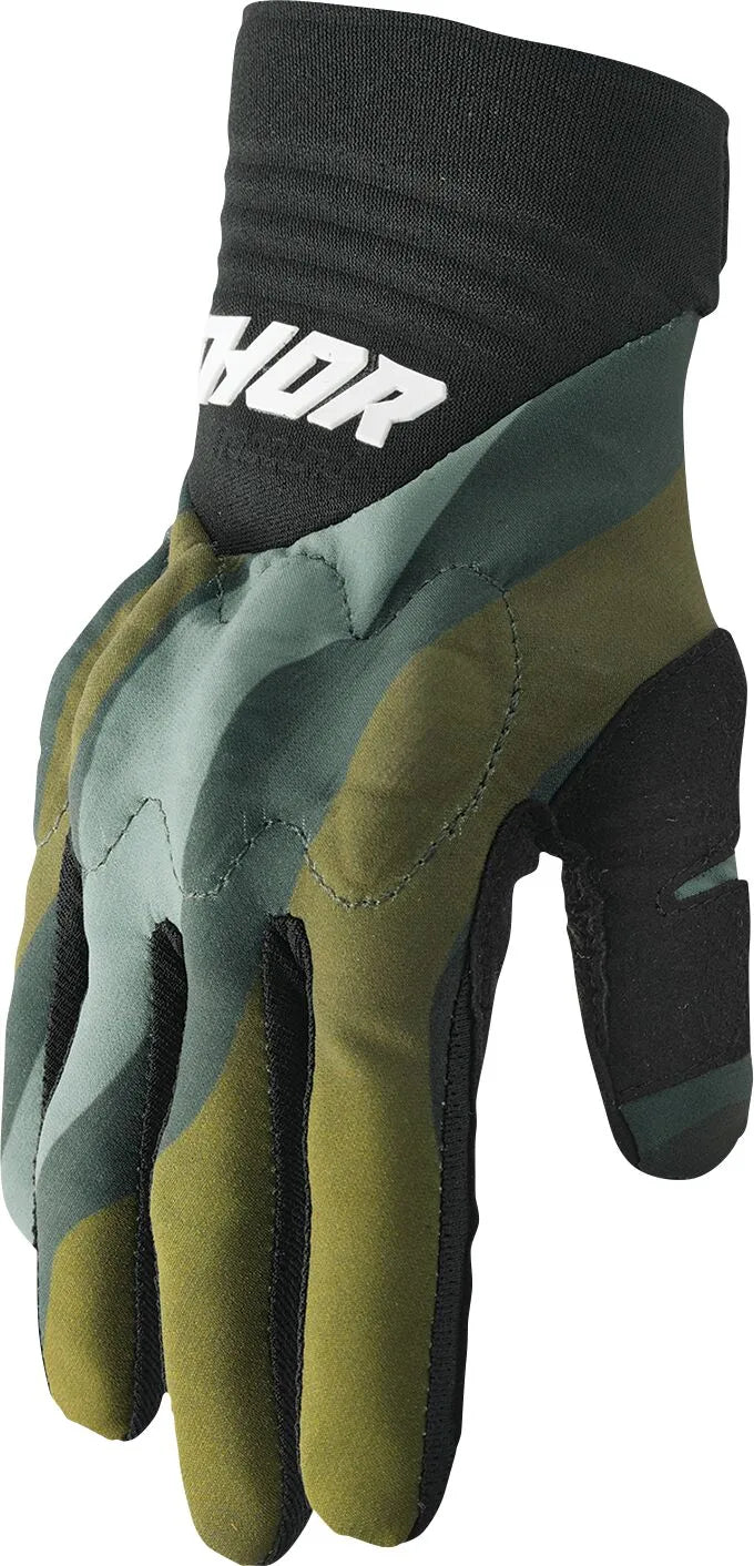 Thor Rebound Gloves - Black/Camo Green