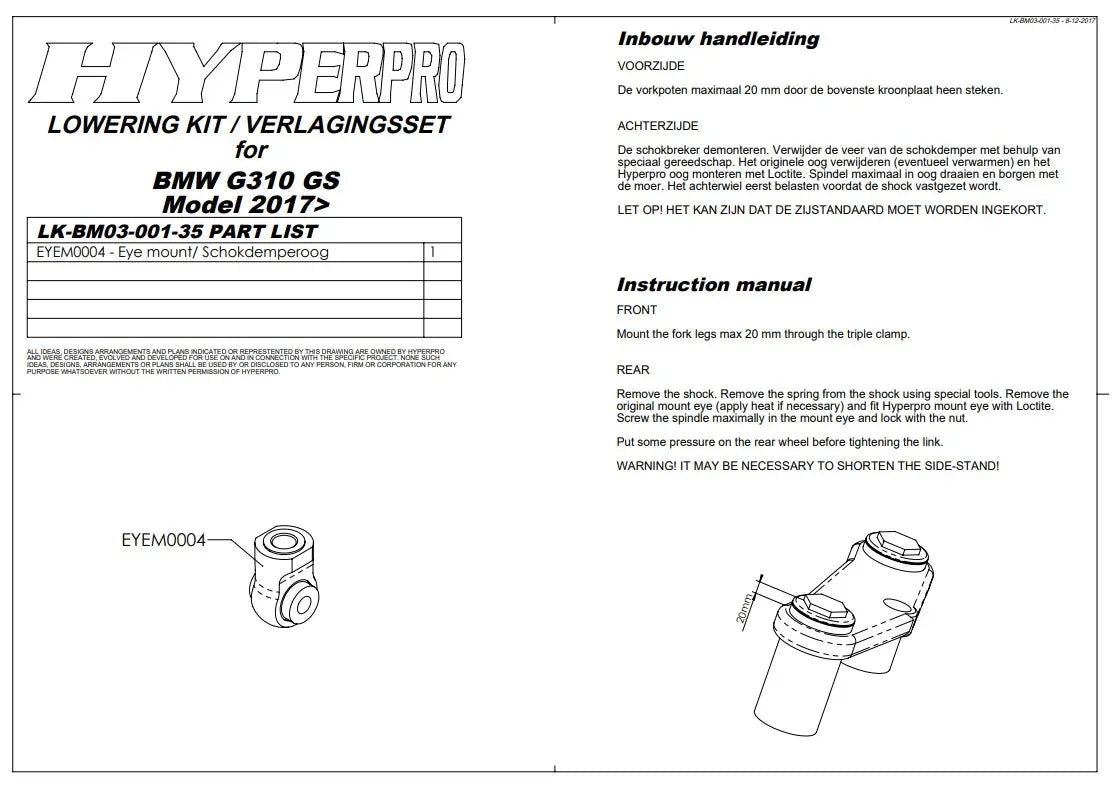 Hyperpro Lowering Spring for Rear Suspension