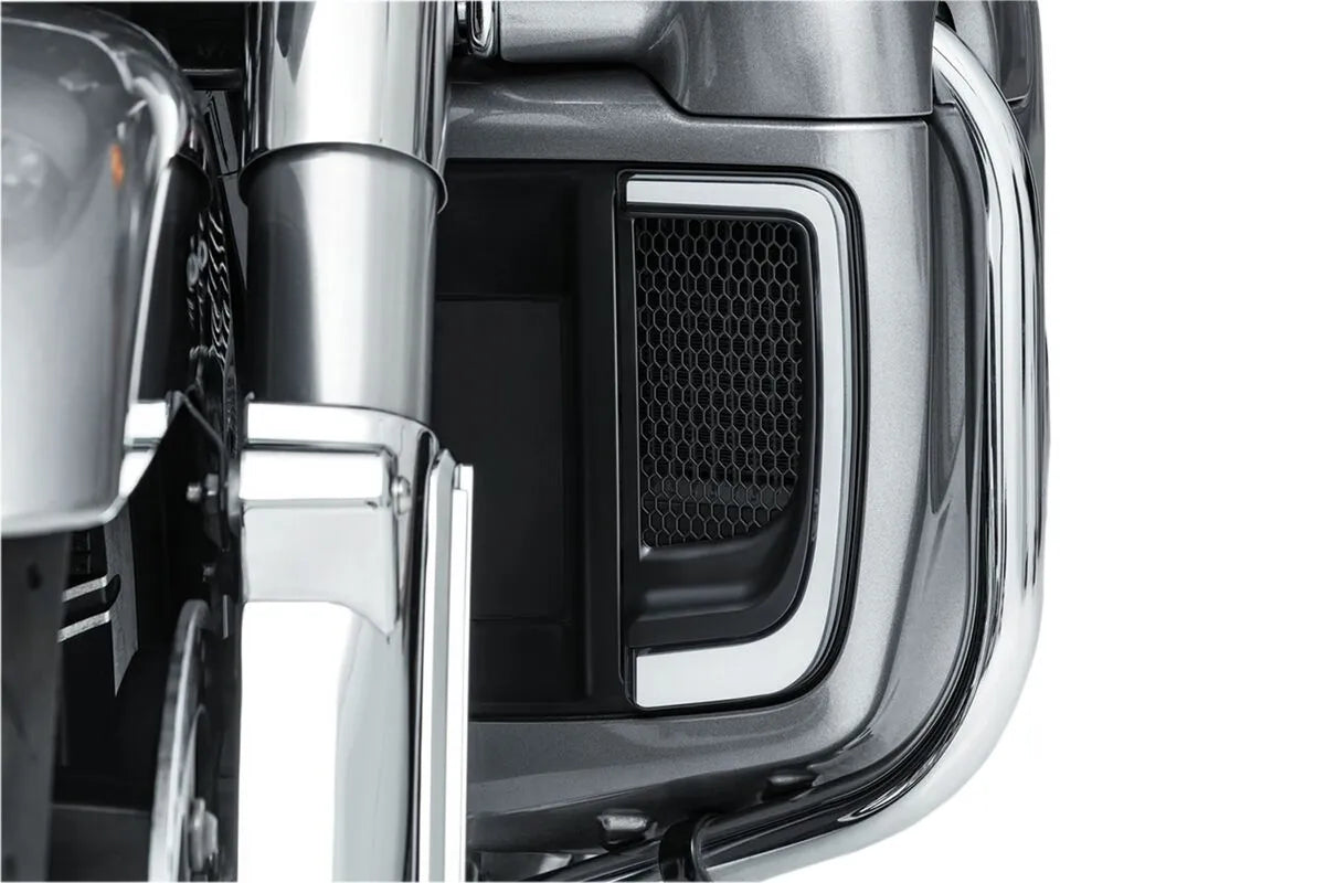 Kuryakyn Tracer LED Fairing Lower Grill Inserts - Clear Lens - KUR5063