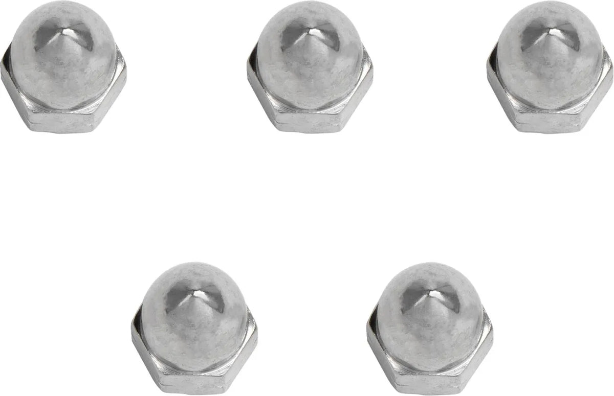 Drag Specialties Chrome Acorn Nuts 6mm 5-Pack