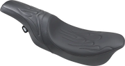 Drag Specialties Predator Seat - Black Flame Stitch - For Harley Davidson