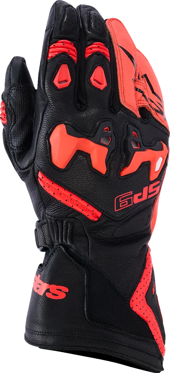 Alpinestars SP-9 Gloves Black Red Fluo
