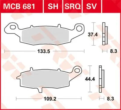 Trw Sh Series Spiekane Metalowe Tylne Klocki Hamulcowe - Przód I Tył