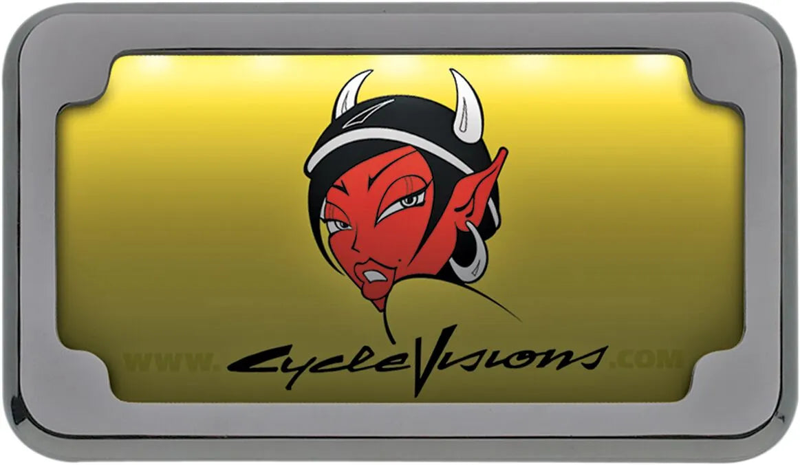 Cycle Visions Beveled License Plate With Lights