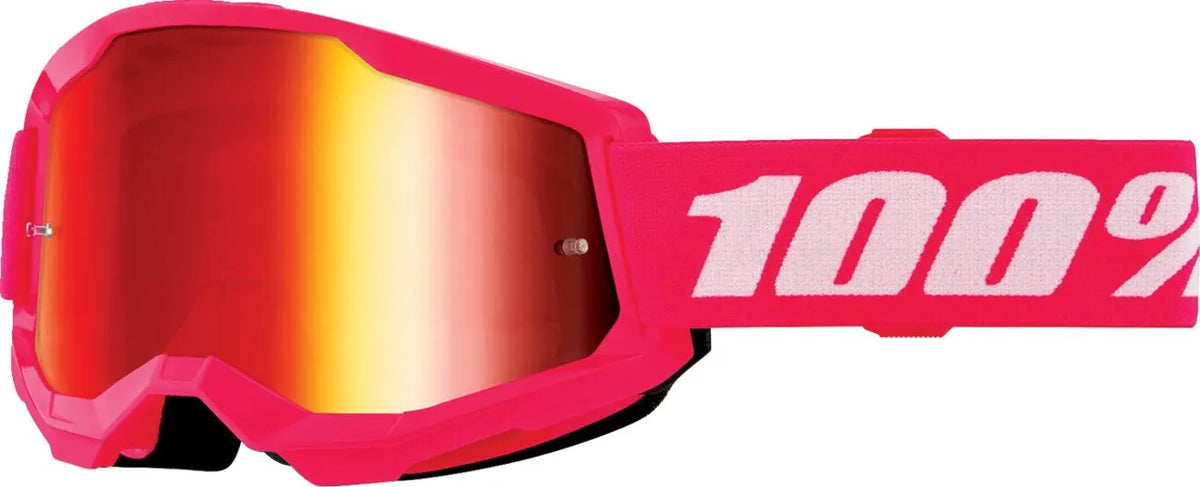 100% Strata 2 Youth Goggle Pink Mirror Red