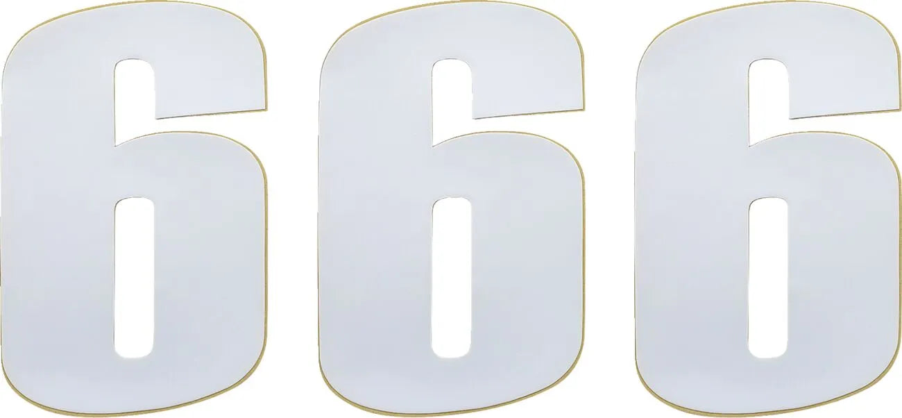 Moose Offroad Vinyl Race Numbers - 6" White (3-pack)