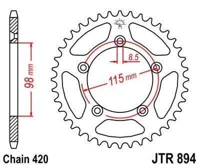 Jt Sprockets Steel Rear Sprocket - 50 Tooth