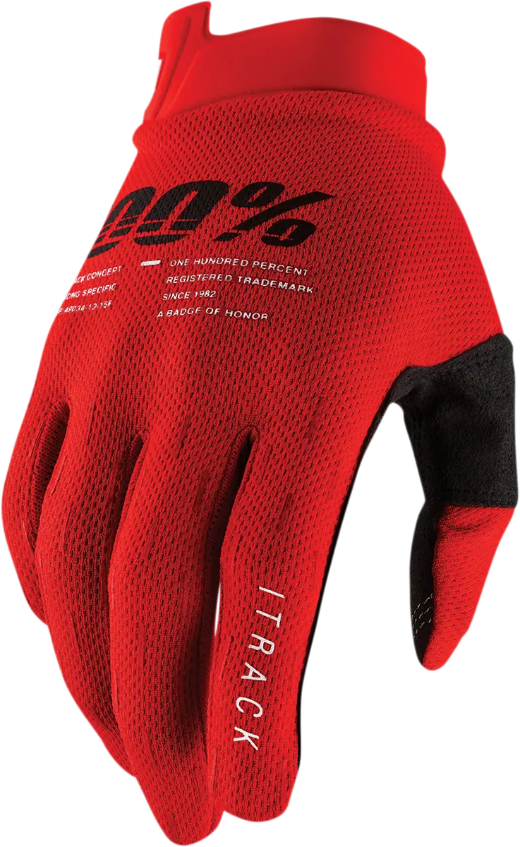 100% Itrack Gloves - Red