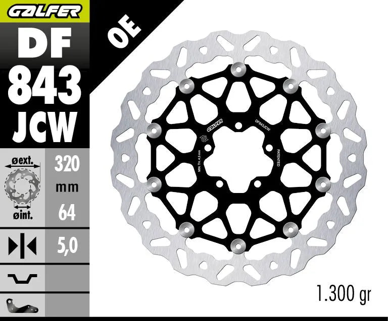 Galfer Floatech Wave Brake Rotor For Road Motorcycles - Front