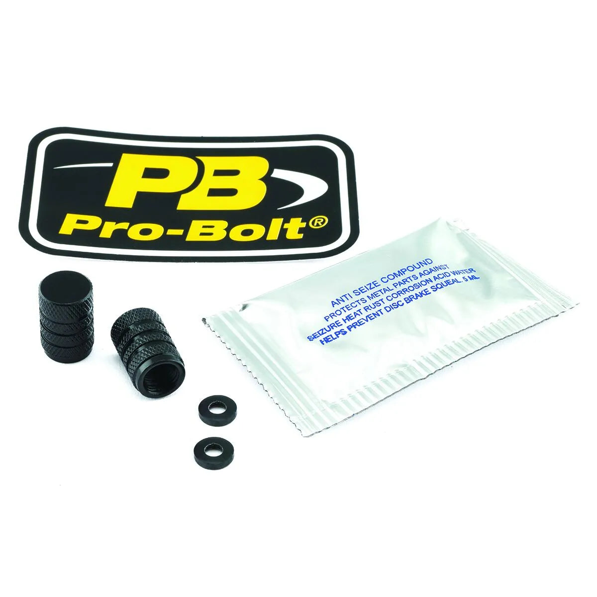 Pro Bolt Aluminium Valve Stem Cap Black 2 Pack for Suzuki Yamaha