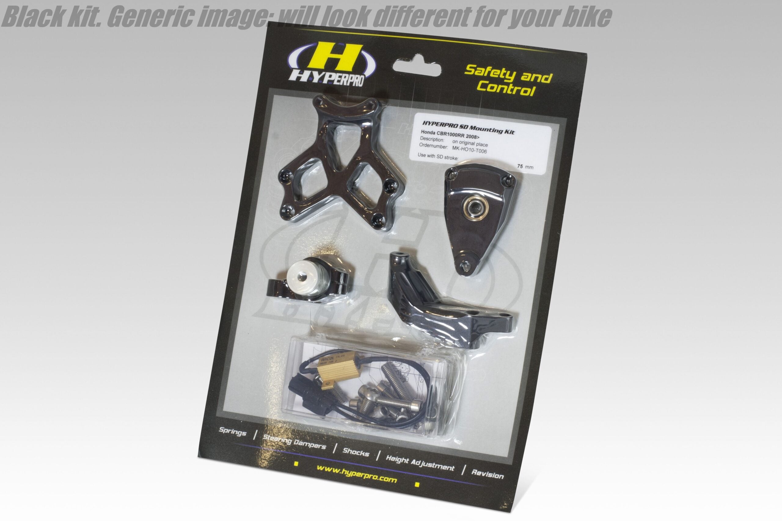 Hyperpro Stearing damper mounting kit YAMAHA MT-09 (USA: FZ-09) - Black