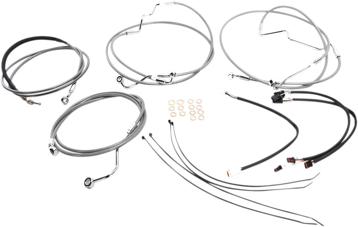 Magnum Shielding XR Braided Handlebar Kit Chrome 12"-14" ABS