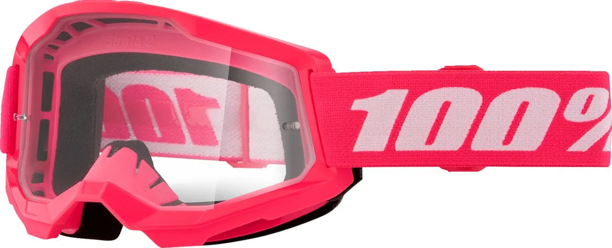 100% Strata 2 Goggle Pink Clear Lens