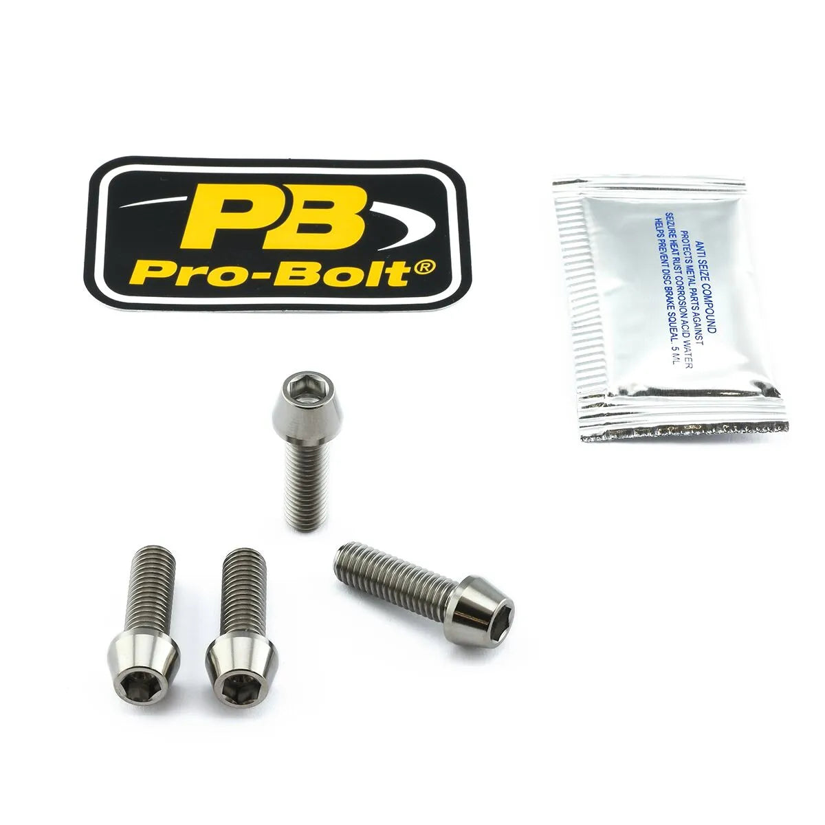 Pro Bolt Axle Pinch Bolt Kit Titan, Front