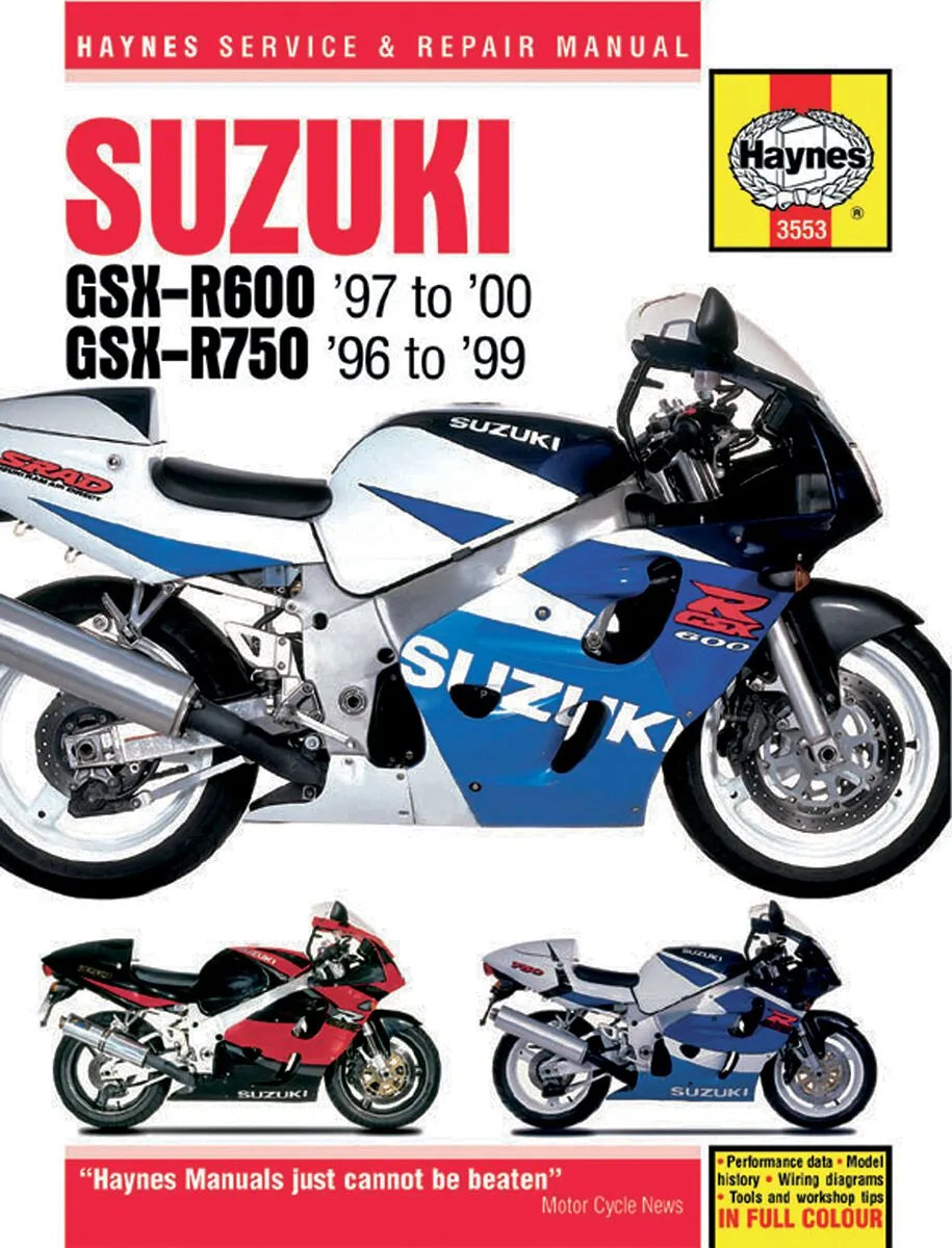 Haynes Motorcycle Repair Manual for Suzuki GSX-R 600 750