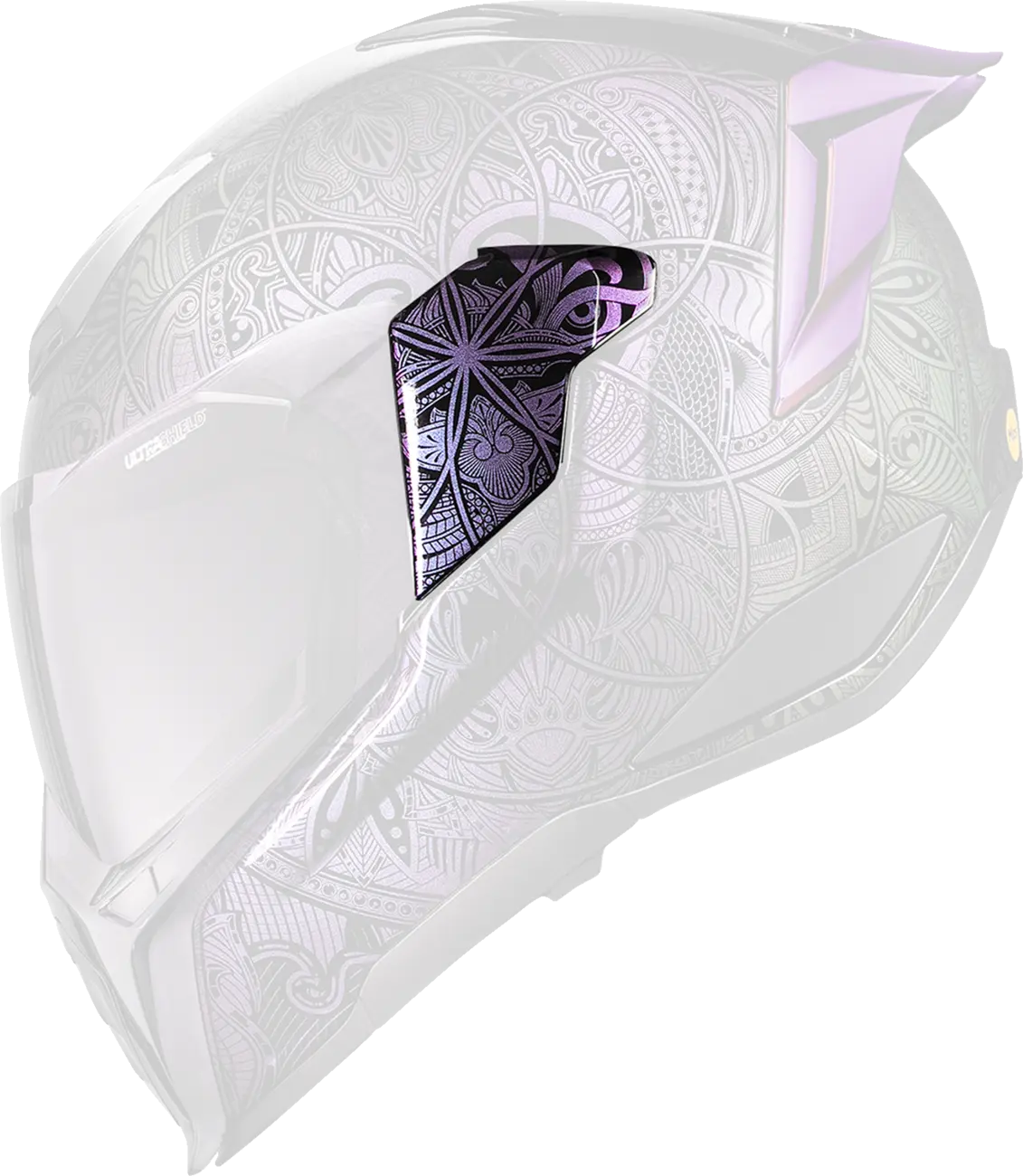 Icon Ultraflite Helmet Side Plates Opal Mandala Purple