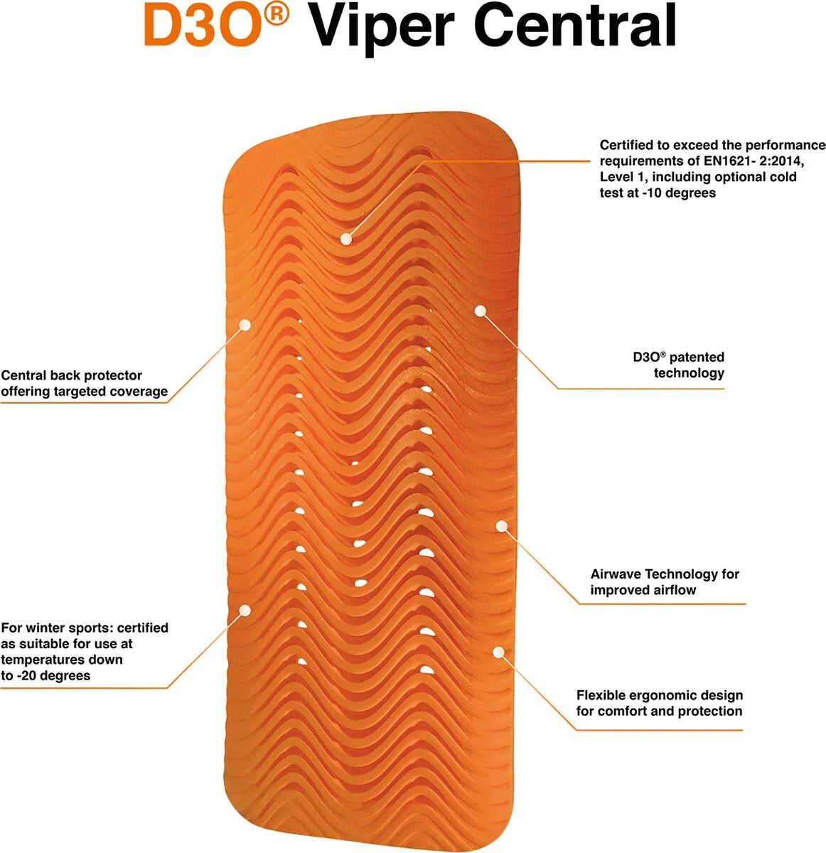 Icon D3o Viper Central Back Impact Protector