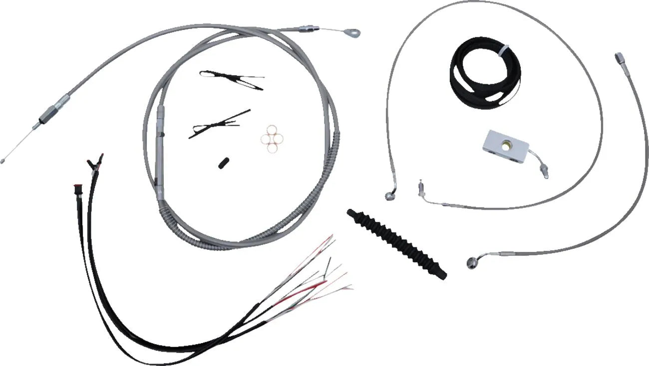 La Choppers Complete Stainless Braided Handlebar Cable Kit
