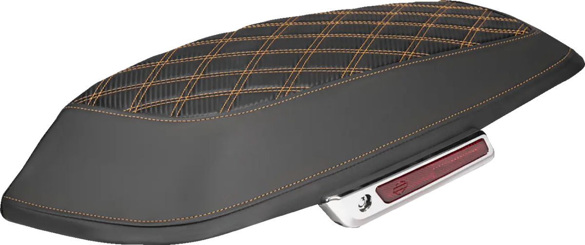 Saddlemen RoadSofa Carbon Fiber Lattice Lid Covers Black Orange