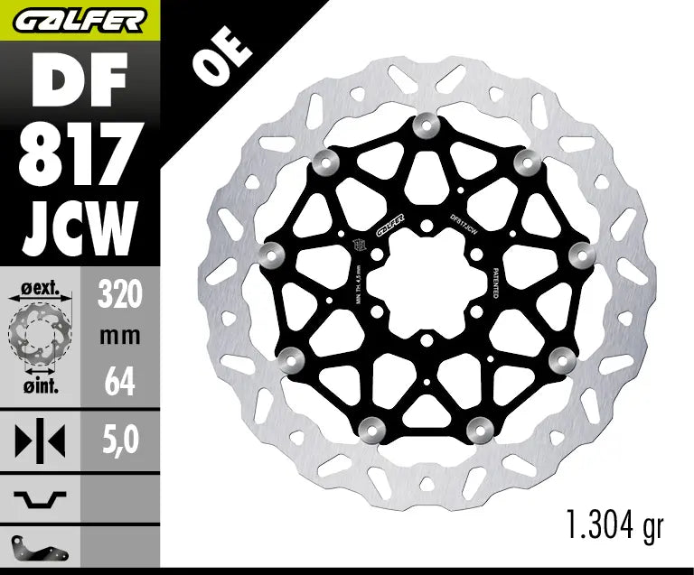 Galfer Floatech Wave Brake Rotor For Road Motorcycles - Front