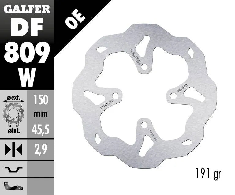 Galfer Wave Brake Rotor 150mm For Motorcycles - Rear