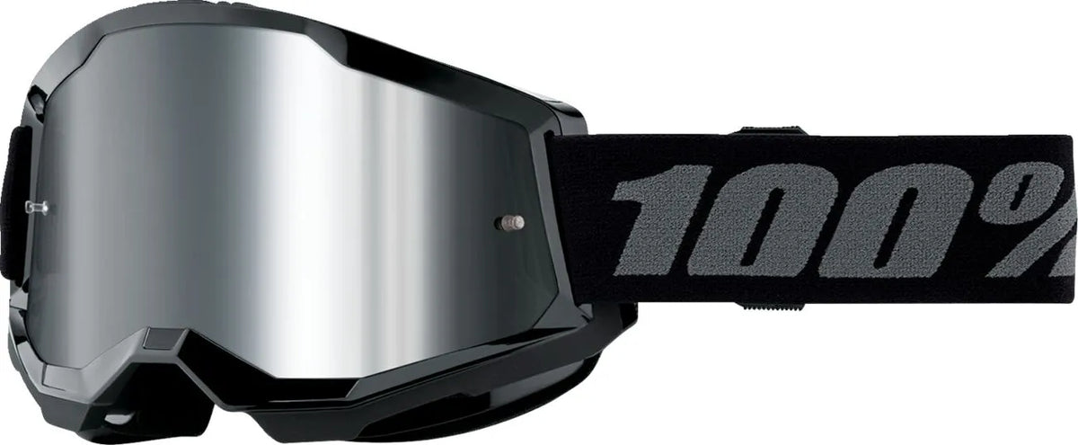 100% Strata 2 Youth Goggle Black Mirror Silver
