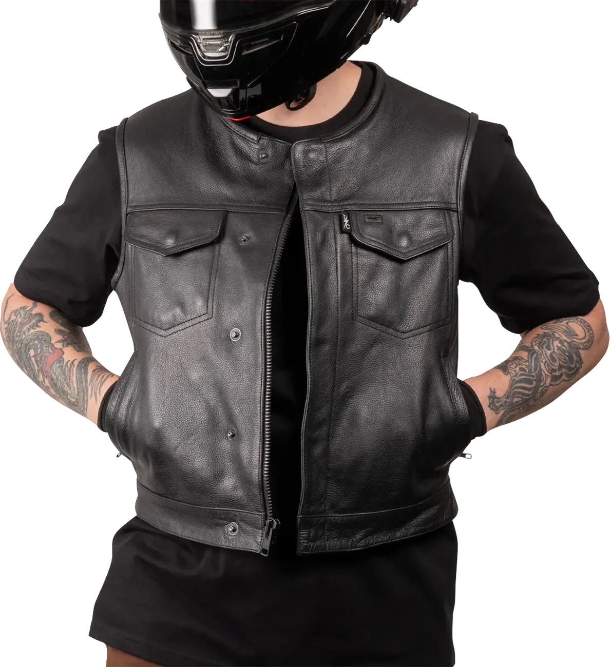 Thrashin Supply Co Encinal Shorty Leather Riding Vest