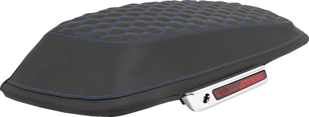 Saddlemen Honeycomb Saddlebag Lid Covers Blue Stitch