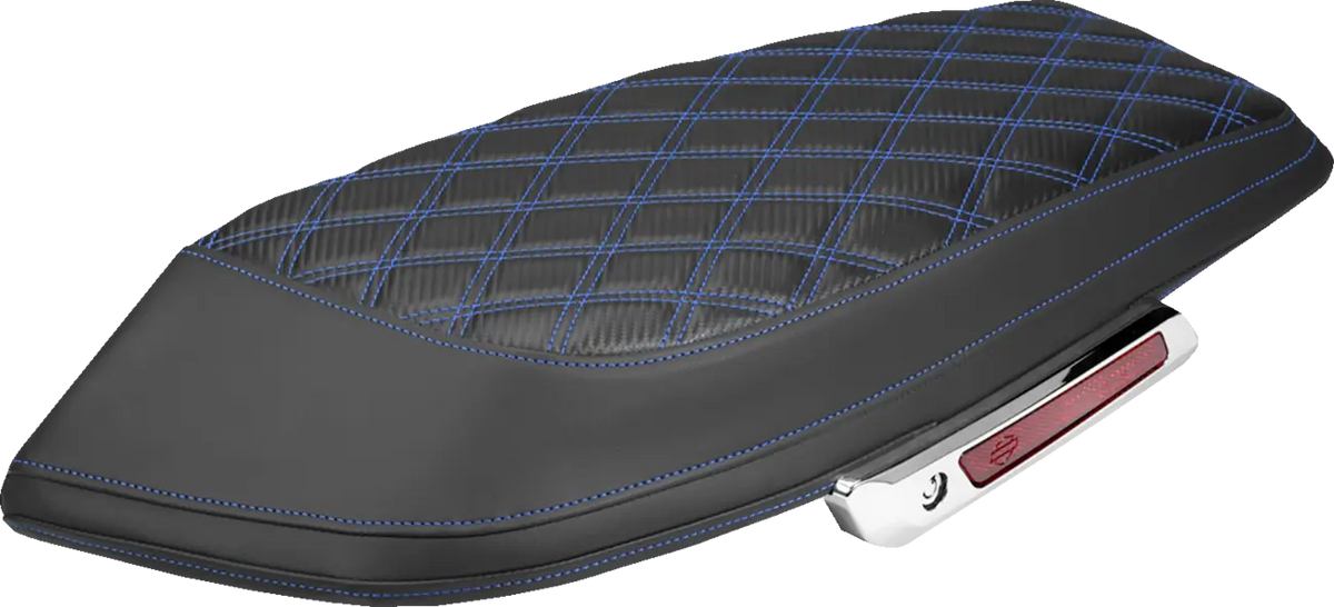 Saddlemen Saddlebag Lid Covers Carbon Fiber Lattice Blue Stitch