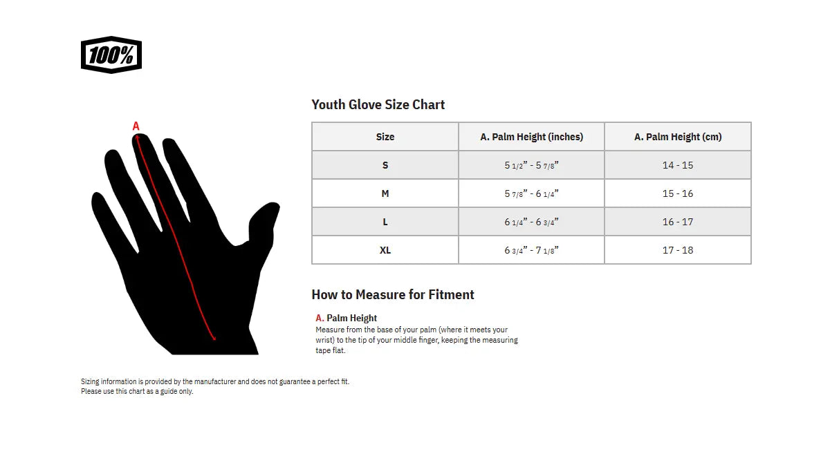 100% Youth Ridecamp Off-road Gloves - Red
