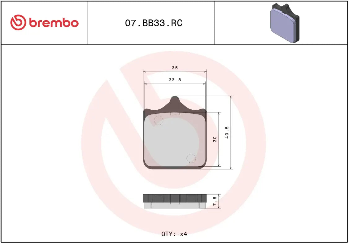 Brembo RC Carbon Ceramic Racing Brake Pads Front Rear